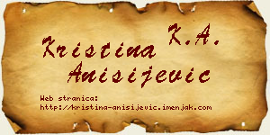 Kristina Anisijević vizit kartica
